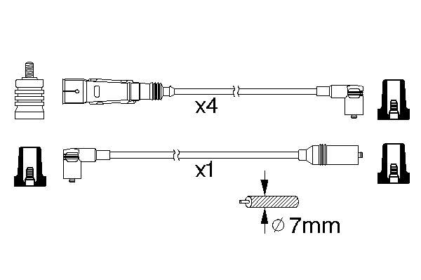 025998031 VAG fios de alta voltagem, kit