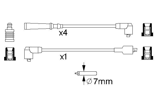 Fios de alta voltagem, kit 2245010B25 Nissan