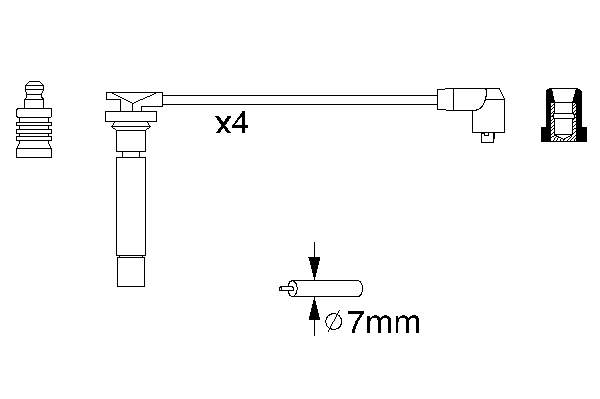 0986356705 Bosch fios de alta voltagem, kit