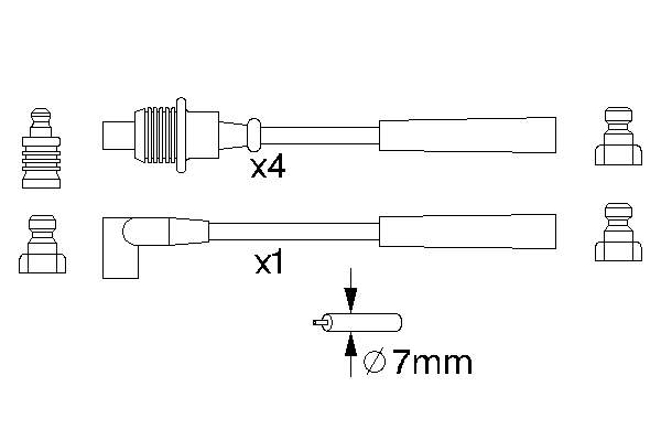 0 986 356 715 Bosch fios de alta voltagem, kit