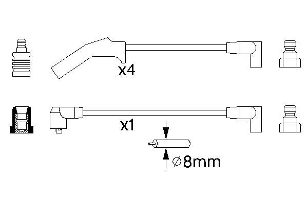 0 986 356 724 Bosch fios de alta voltagem, kit