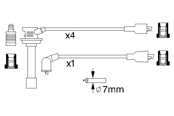 0986356756 Bosch fios de alta voltagem, kit