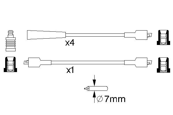 0 986 356 768 Bosch fios de alta voltagem, kit