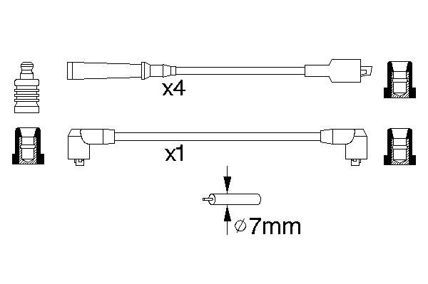 0986356773 Bosch fios de alta voltagem, kit