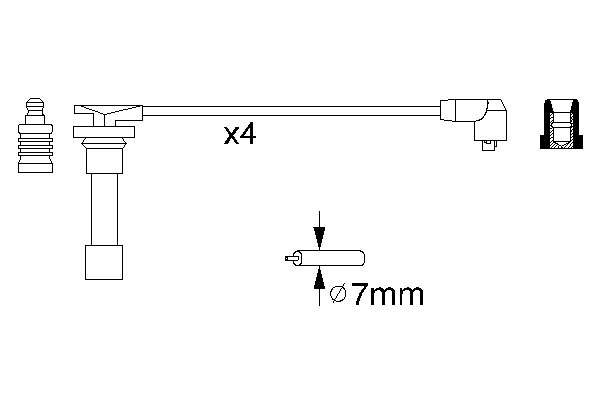 0986356776 Bosch fios de alta voltagem, kit