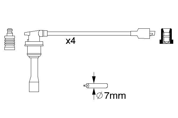 0986356782 Bosch fios de alta voltagem, kit