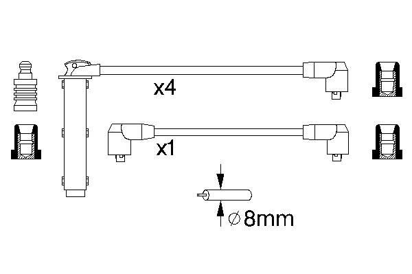 0 986 356 802 Bosch fios de alta voltagem, kit