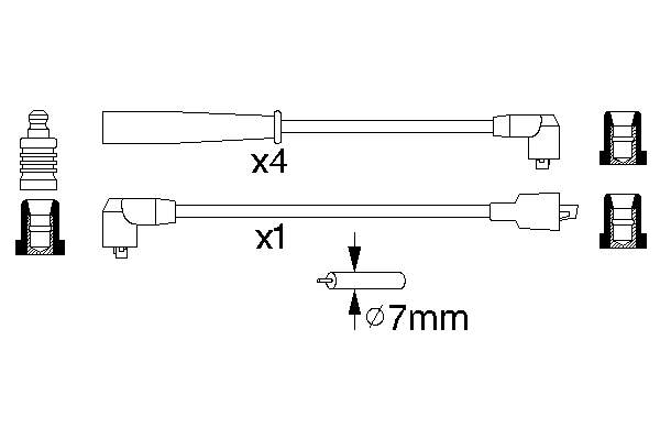 0 986 356 807 Bosch fios de alta voltagem, kit