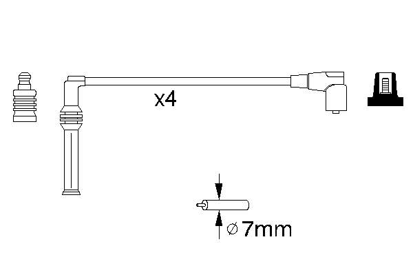 0986356809 Bosch fios de alta voltagem, kit