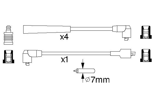 0986356812 Bosch fios de alta voltagem, kit