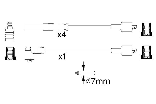 0986356815 Bosch fios de alta voltagem, kit