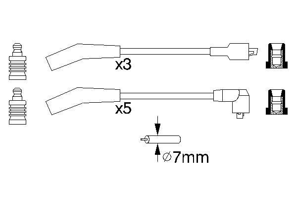 0986356819 Bosch fios de alta voltagem, kit