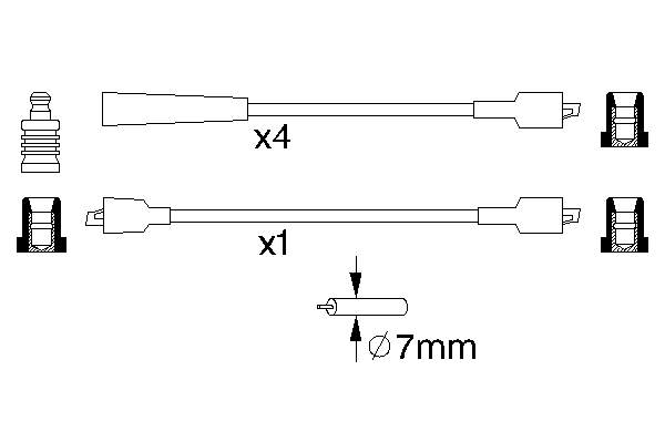 0986356855 Bosch fios de alta voltagem, kit