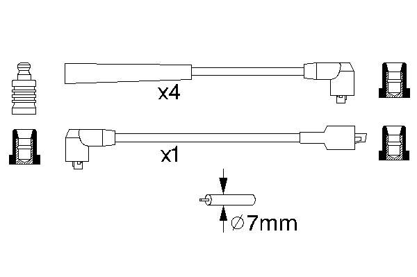 0986356859 Bosch fios de alta voltagem, kit