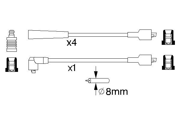 0986356868 Bosch fios de alta voltagem, kit