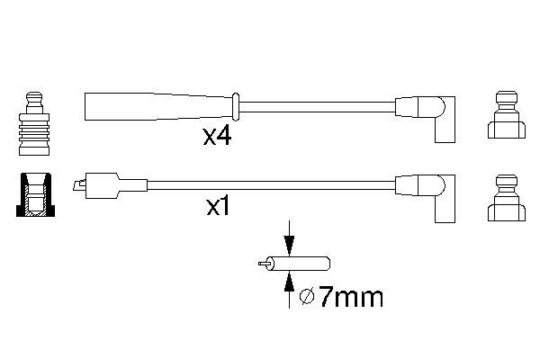 0986356873 Bosch fios de alta voltagem, kit