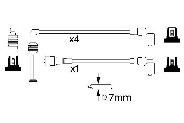 0986356876 Bosch fios de alta voltagem, kit