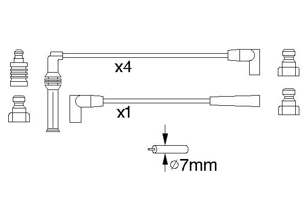 0986356884 Bosch fios de alta voltagem, kit