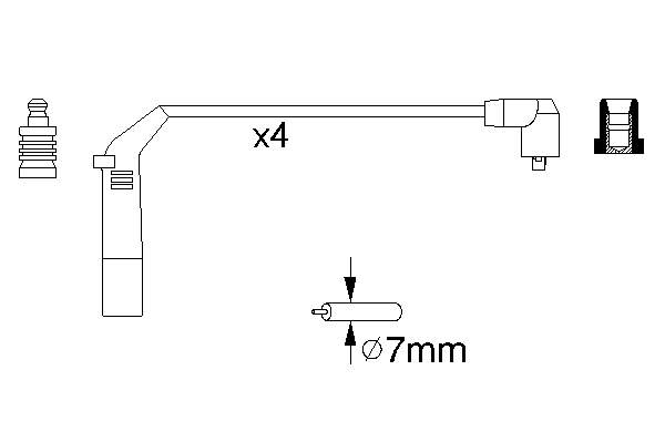 0986356898 Bosch fios de alta voltagem, kit