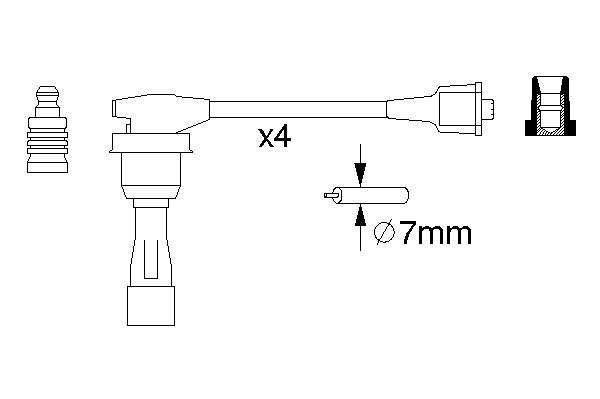 0986356974 Bosch fios de alta voltagem, kit