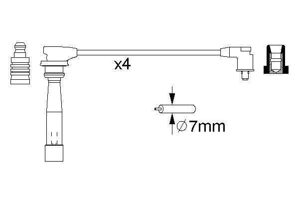 Fios de alta voltagem, kit 2750126C00 Hyundai/Kia