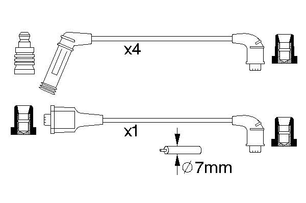 0986356990 Bosch fios de alta voltagem, kit