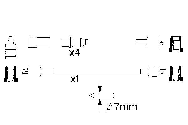 0 986 357 013 Bosch fios de alta voltagem, kit