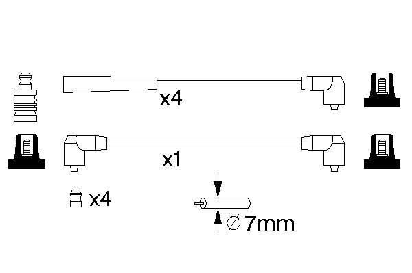 0986357068 Bosch fios de alta voltagem, kit