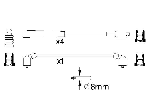 Fios de alta voltagem, kit Ford Sierra 1 BNC