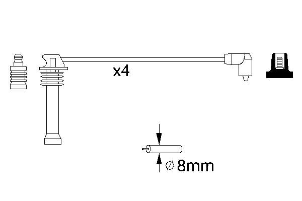 0986357141 Bosch fios de alta voltagem, kit