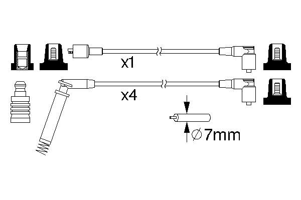 802 NGK fios de alta voltagem, kit