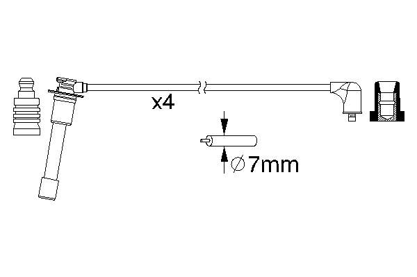 0986357149 Bosch fios de alta voltagem, kit