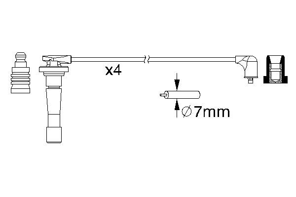 0986357150 Bosch fios de alta voltagem, kit