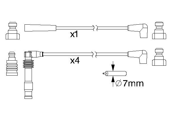 0986357156 Bosch fios de alta voltagem, kit