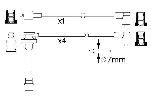 Fios de alta voltagem, kit para Mitsubishi Space Gear (PA, B, DV, W)