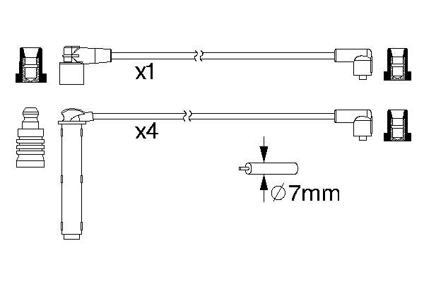 0 986 357 223 Bosch fios de alta voltagem, kit