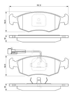 Передние тормозные колодки 0986424515 Bosch