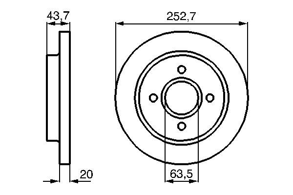 0 986 478 605 Bosch disco do freio traseiro