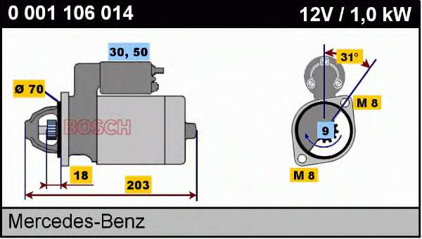 0001106014 Bosch motor de arranco