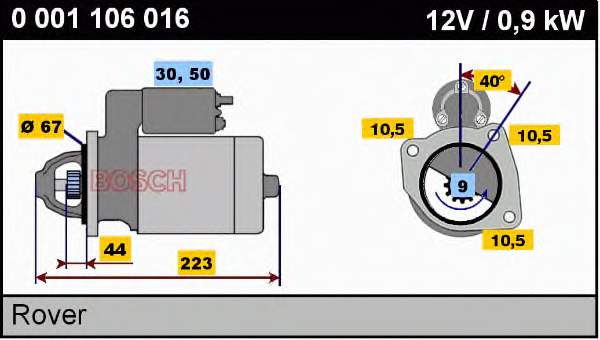 0001106016 Bosch motor de arranco