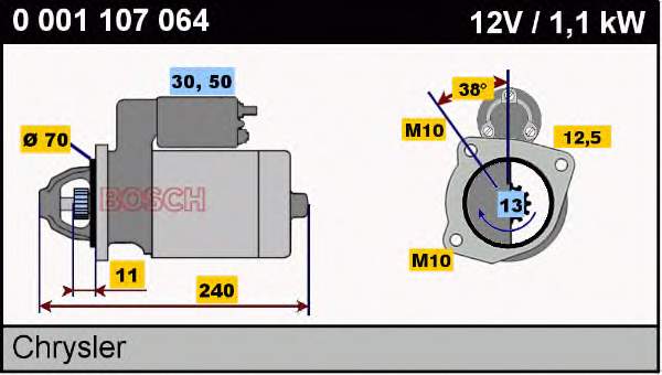 Motor de arranco 0001107064 Bosch