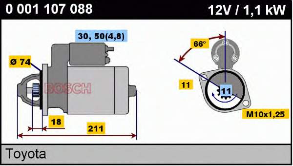 0001107088 Bosch motor de arranco