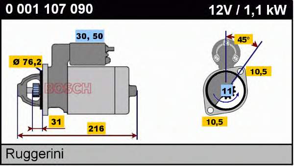 0.001.107.090 Bosch motor de arranco