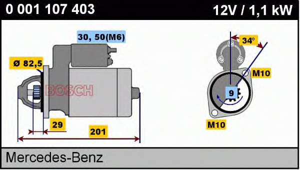 0001107403 Bosch motor de arranco