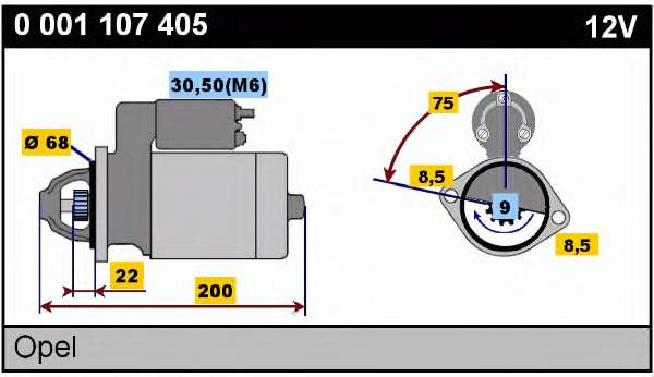 0001107405 Bosch motor de arranco