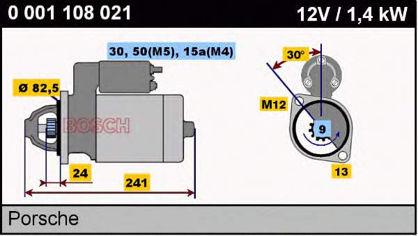 0001108021 Bosch motor de arranco