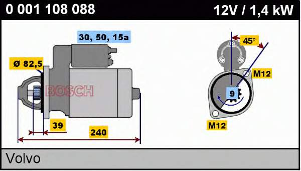0001108088 Bosch motor de arranco