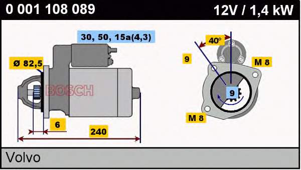 0001108089 Bosch motor de arranco