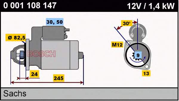 0001108147 Bosch motor de arranco