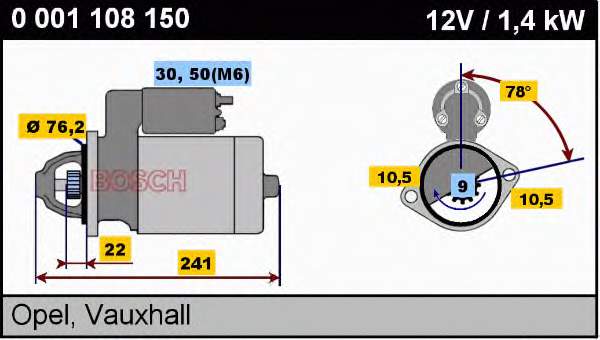 0001108150 Bosch motor de arranco